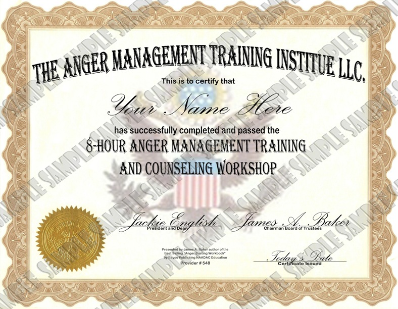 Anger Management Certificate Of Completion Template